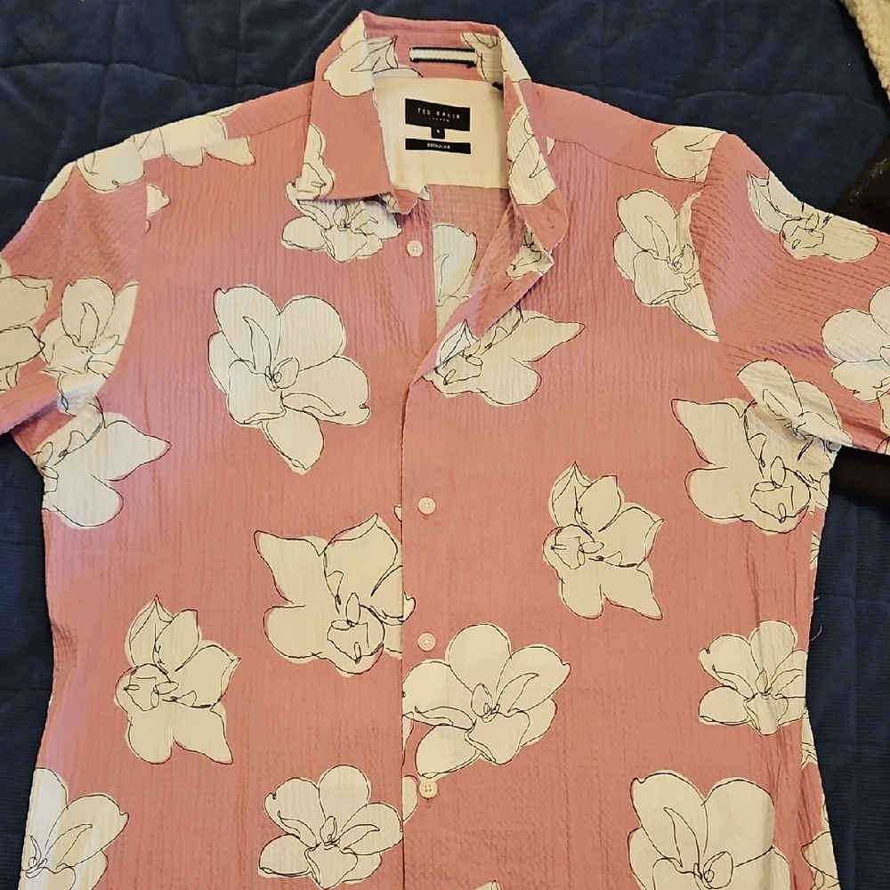 Ted Baker Pink and White Casual Button Down Shirt